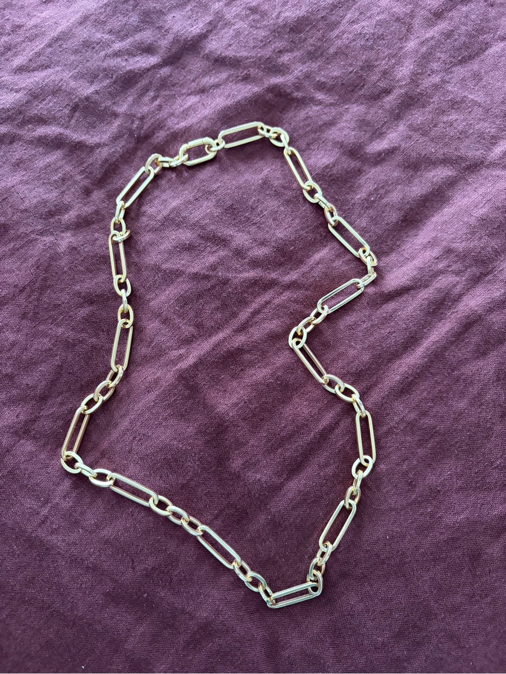 J Crew Gold Paperclip Link Necklace Gold Flash Plated